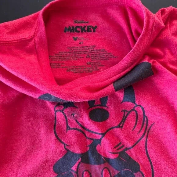 🔥 4 for $20 DEAL 🔥  Disney Mickey Mouse Ladies Man Red Long Sleeve Shirt | 4T - Picture 3 of 5